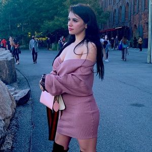 Fashion Nova Off the Shoulder Sweater Dress in Lavender Pink Size Small